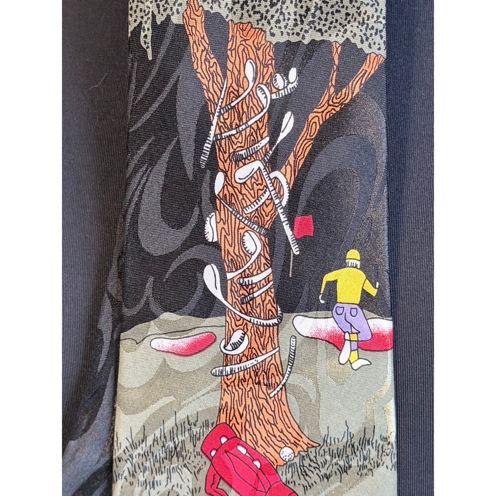 Vintage Steven Harris handmade neck tie golf golfing problems novelty Korea made - Picture 4 of 5